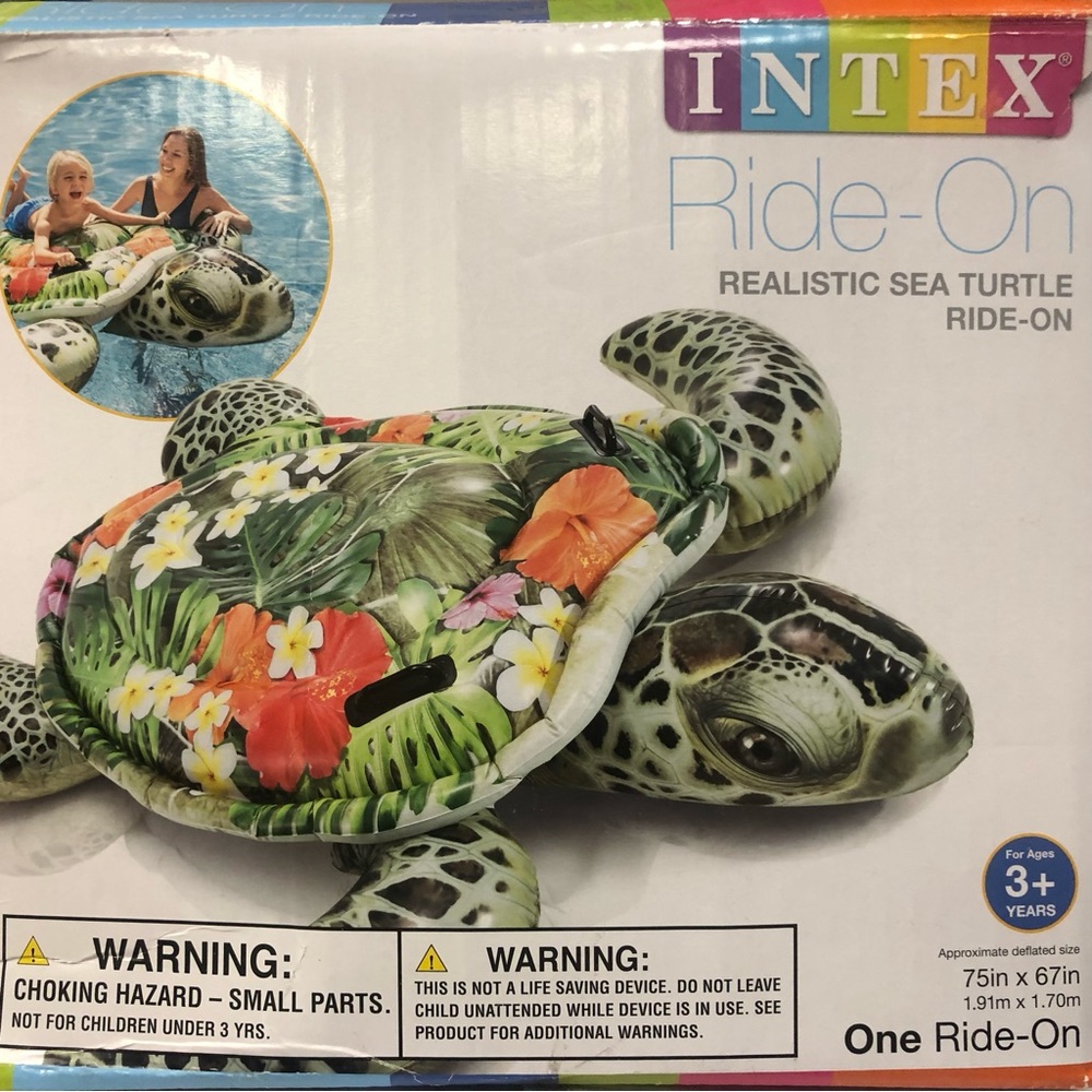 INTEX Ride On Realistic Sea Turtle Inflatable Pool Float - Picture 4 of 4